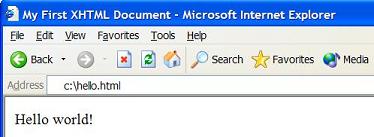 HTML Viewing XHTML Document in IE