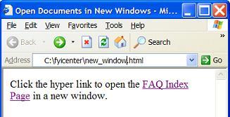HTML a Element - Open Hyper Link in New Window