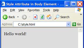 HTML body Element with CSS Style Properties