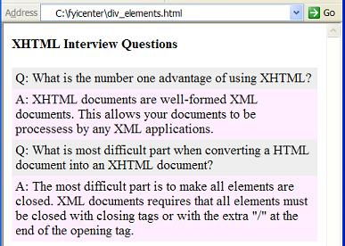 HTML div Element Examples