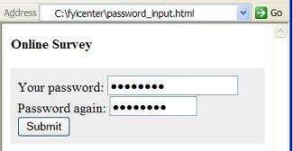 HTML input password Element - Input Passwords