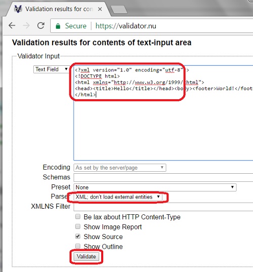 HTML and XHTML validator: validator.nu