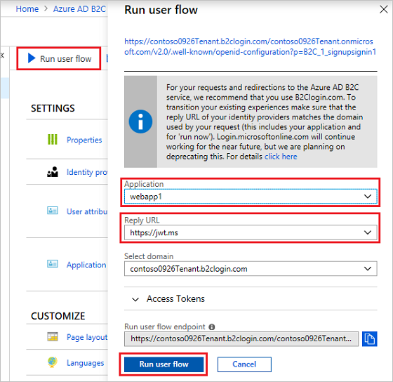 Azure AD B2C - User Flow Policy Test