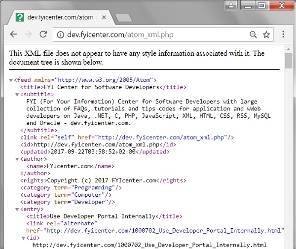 Google Chrome Showing Atom Feeds as XML